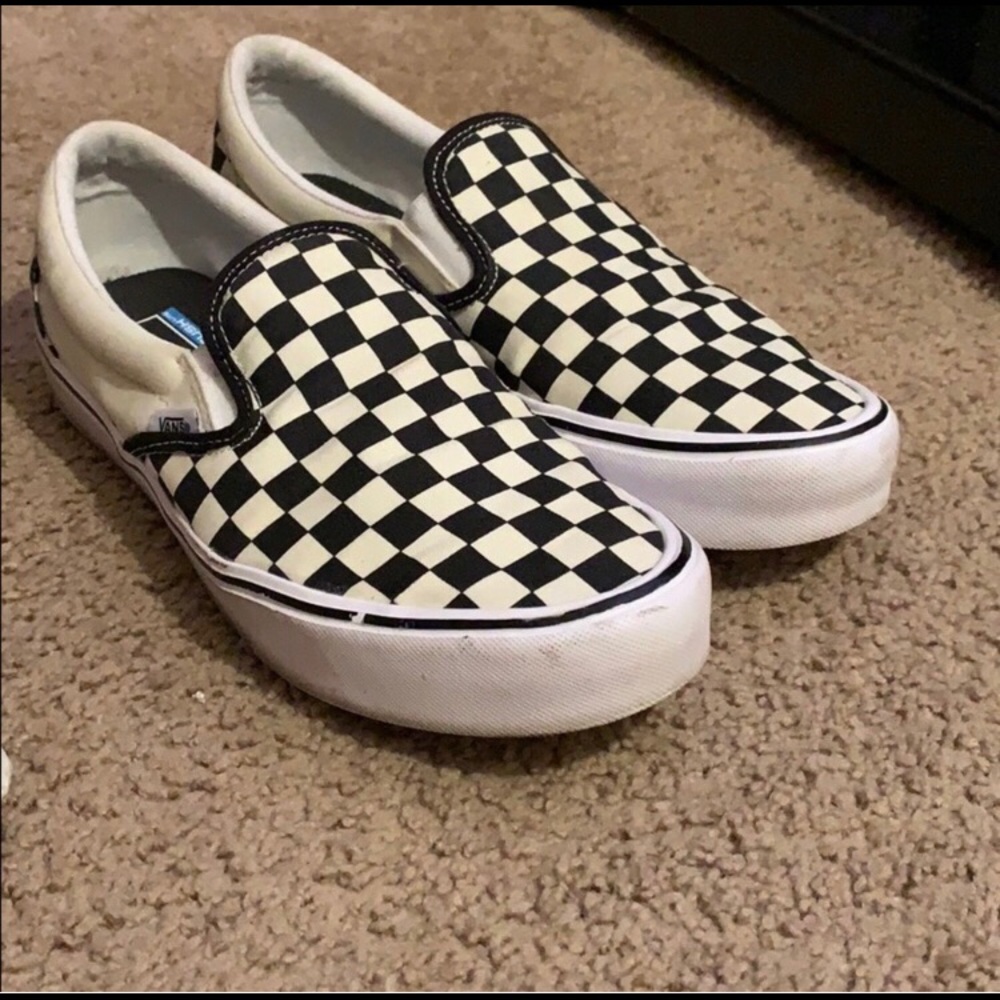 great condition vans checkered slip on